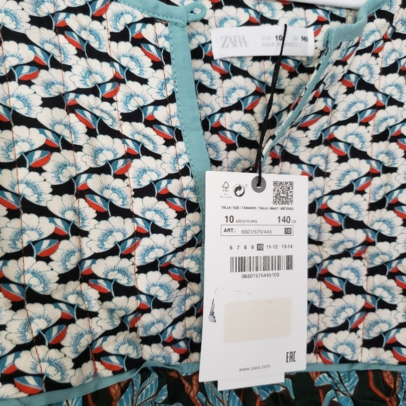 Zara girl boho floral tunic size 10 NWT - Picture 3 of 4